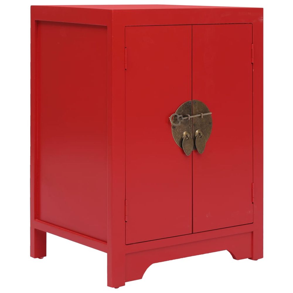 Petromila vidaXL Nočný stolík, červený 38x28x52 cm, drevo paulovnie